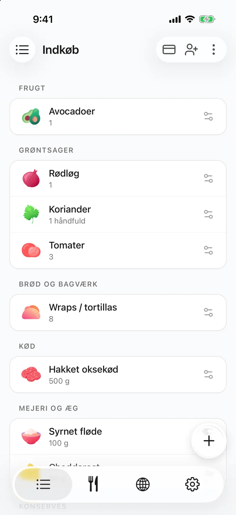 Det står på den delte liste