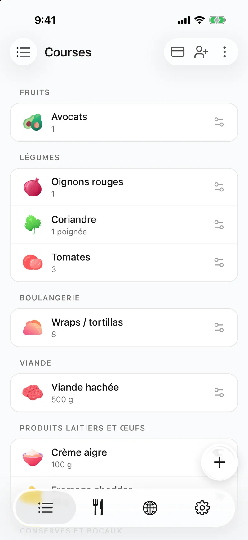 C’est sur la liste partagée