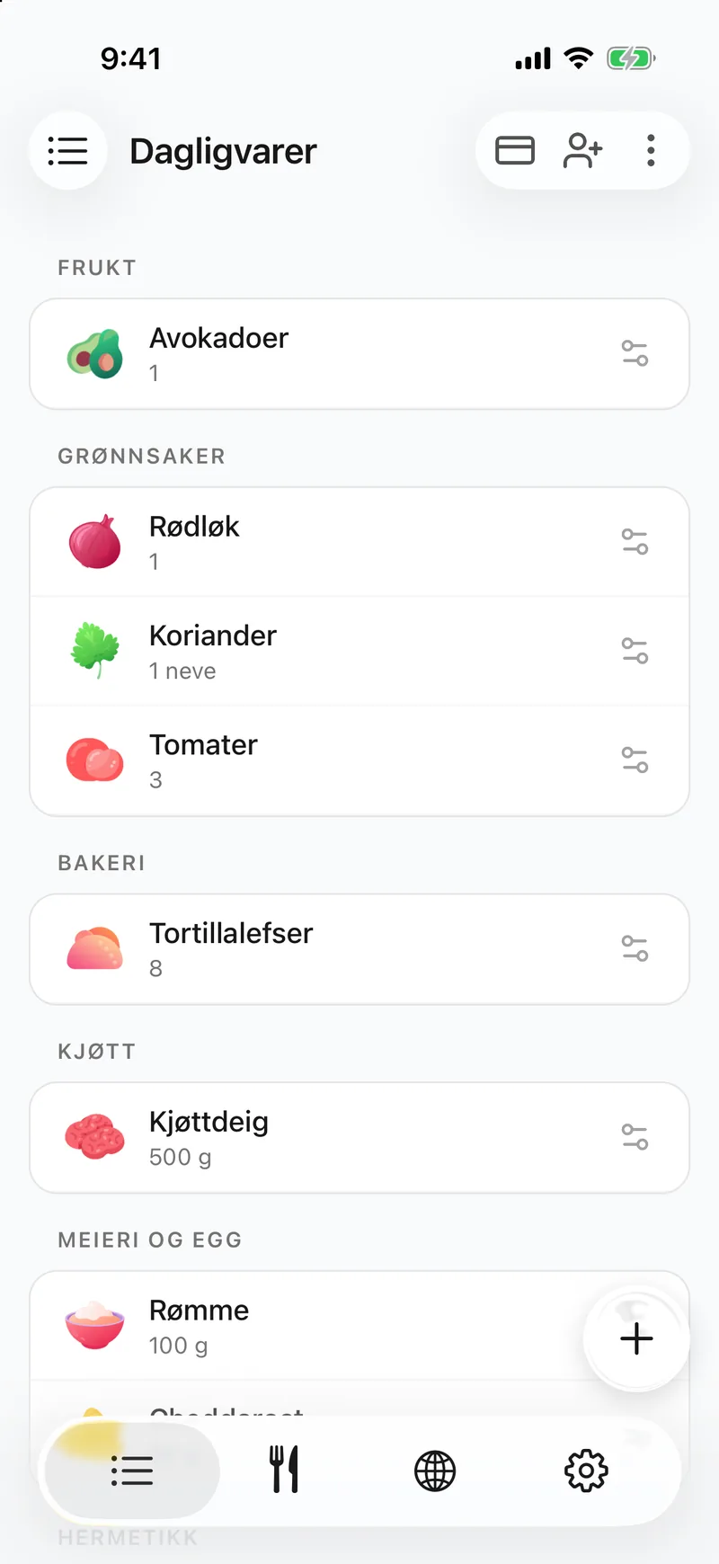 Den står på den delte listen