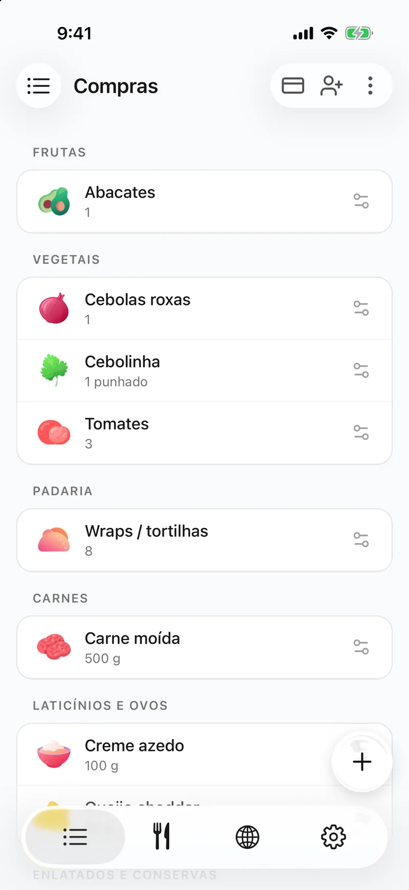 Está na lista compartilhada