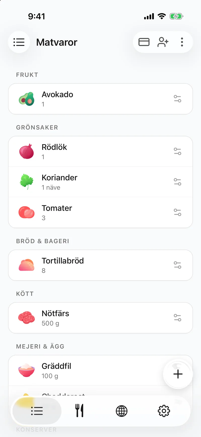 Det står på den delade listan